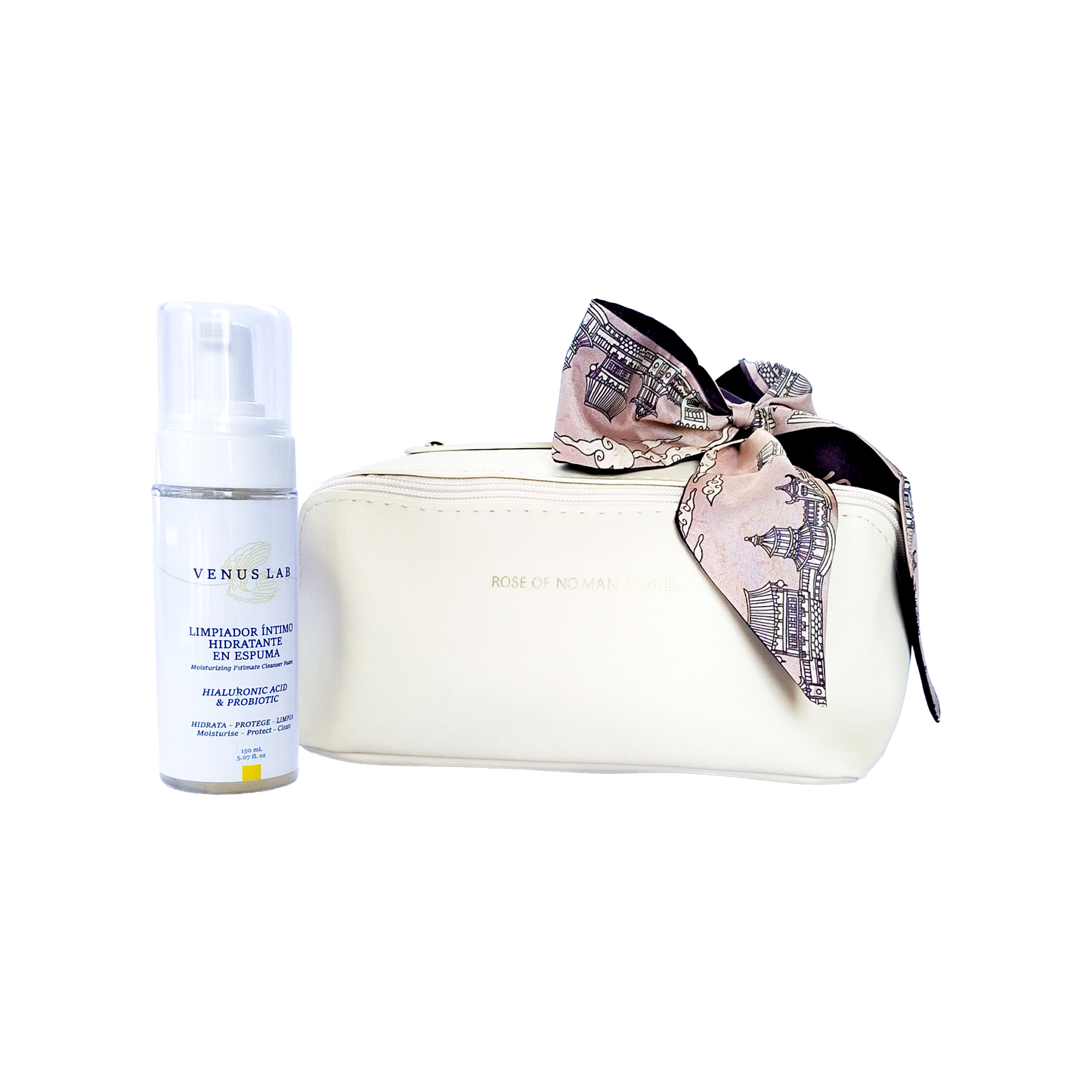 Kit Fem + Cosmetiquera Impermeable Blanca