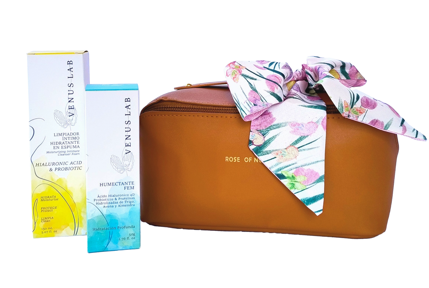 Kit Fem +  Cosmetiquera Impermeable Café