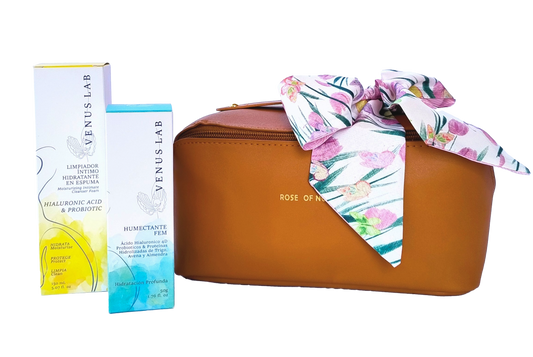 Kit Fem +  Cosmetiquera Impermeable Café
