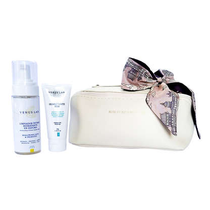 Kit Fem + Cosmetiquera Impermeable Blanca