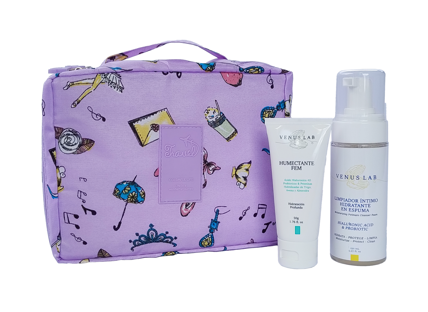 Kit Fem + Organizador Viajero Morado
